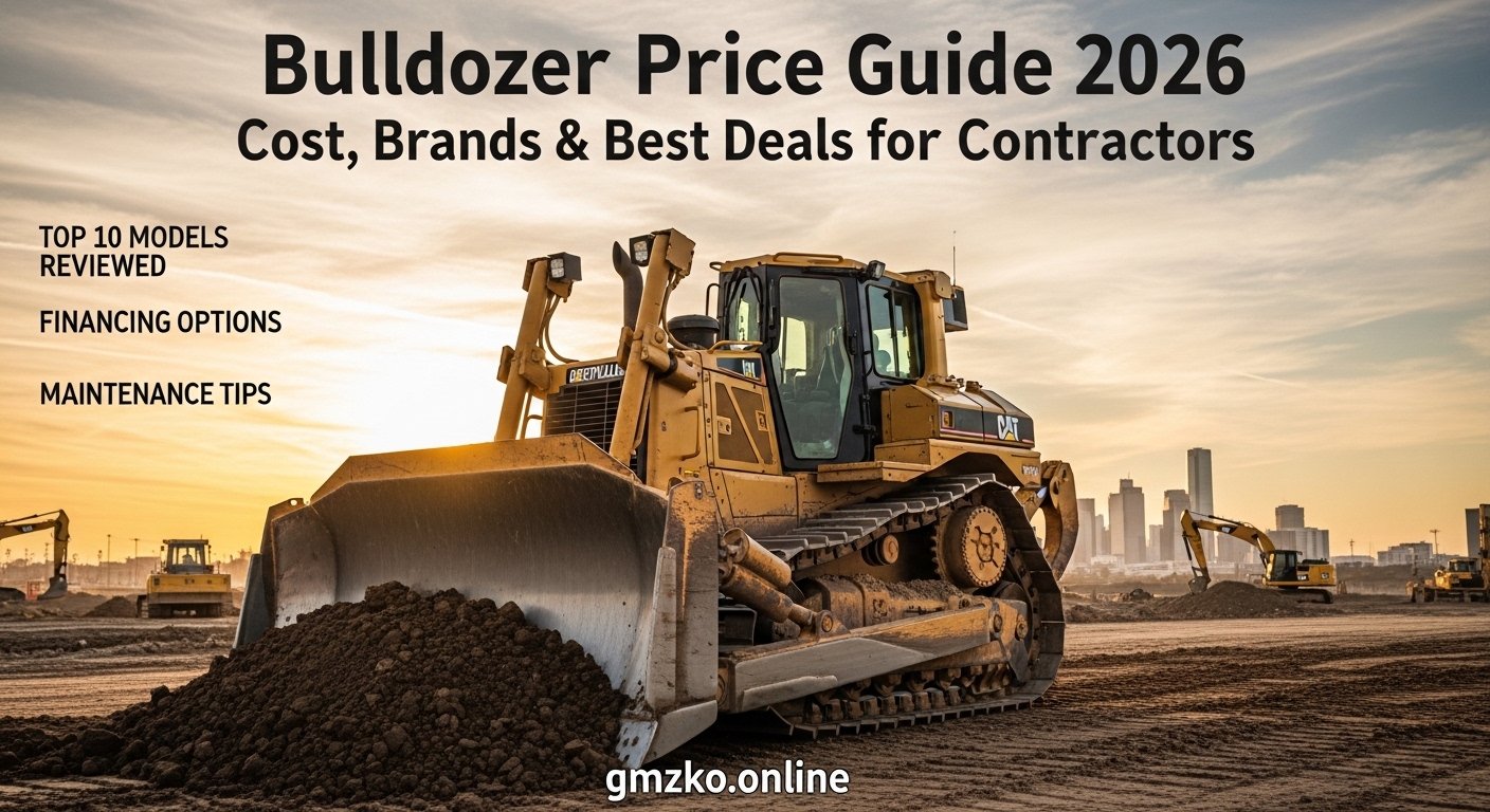 Bulldozer heavy equipment on construction site showing modern earthmoving machine 2026