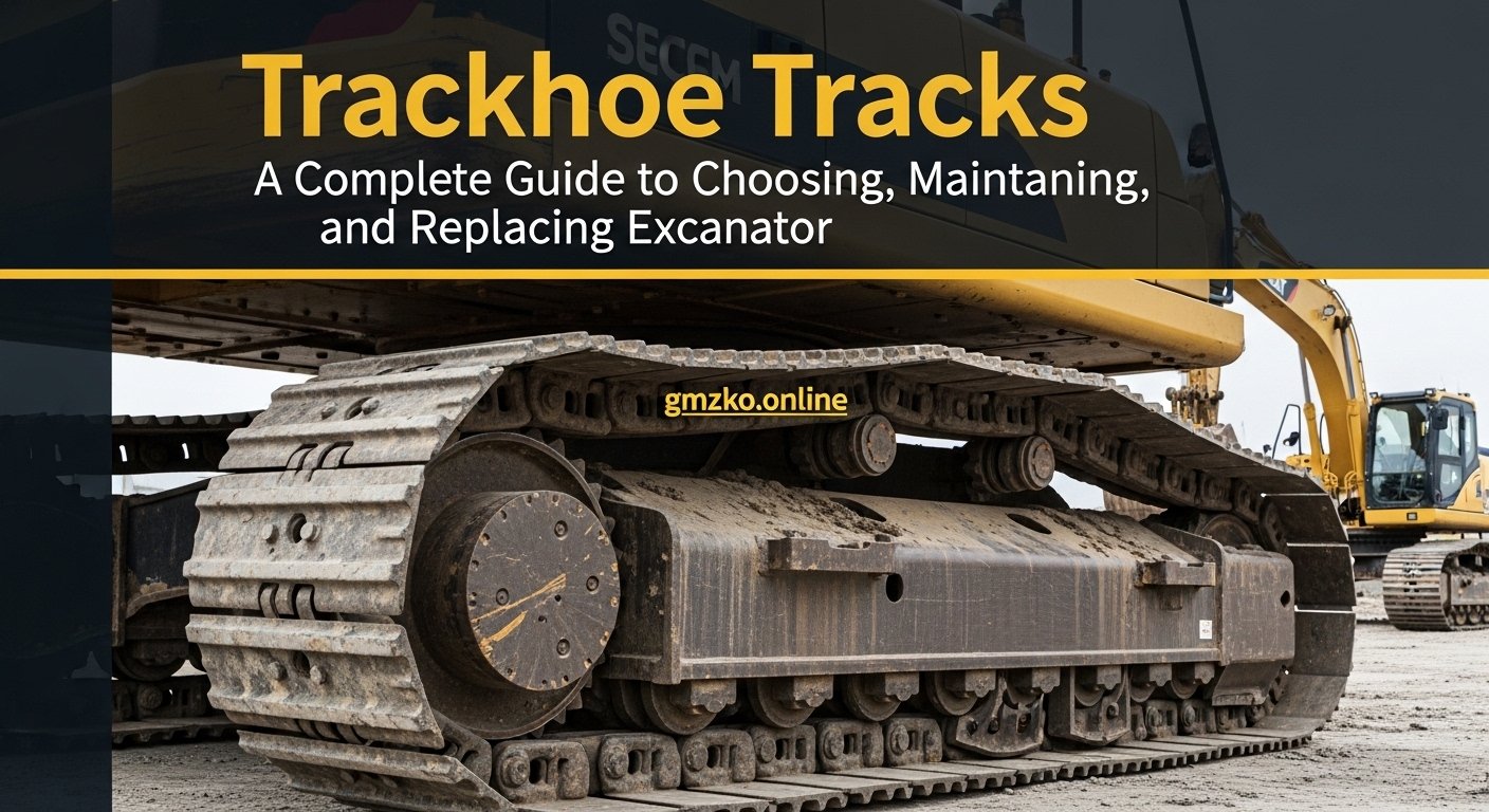 Rubber trackhoe tracks used on compact excavators for smooth and low-impact operation