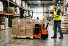 Lift Rite electric pallet jack used for efficient warehouse material handling and heavy load transport